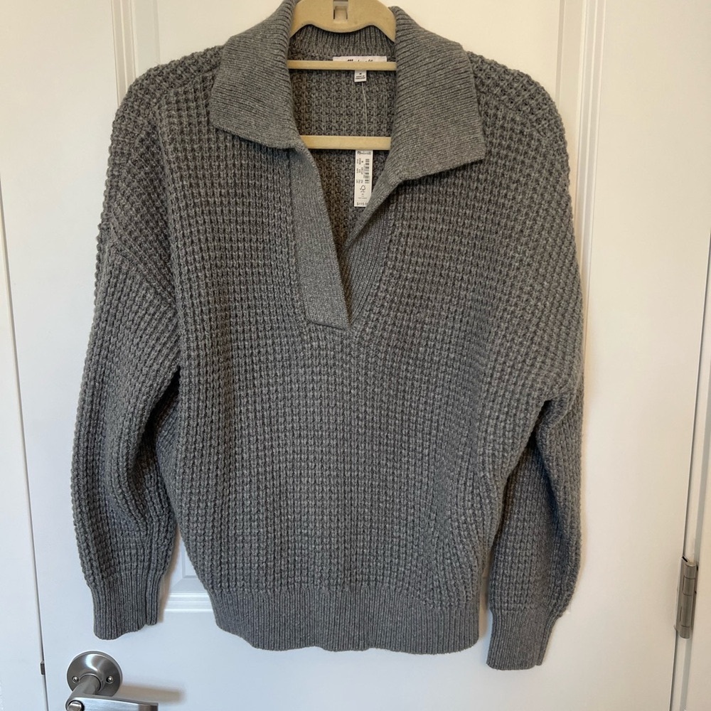 NWT Madewell Gray Cowl Neck Sweater with Chunky Knit